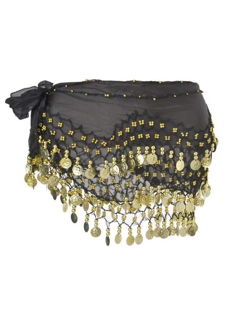 Al Aoyama Belly Dance Wrap set Belt Skirt With 128 Gold Coins  - Image 2