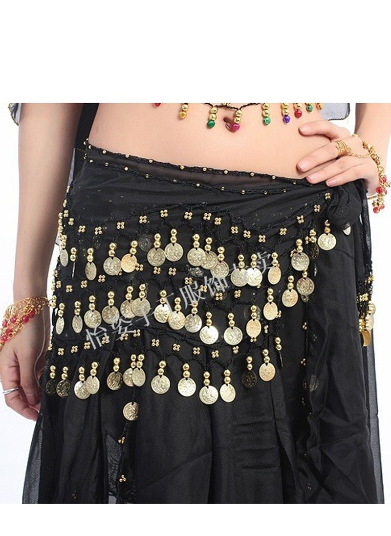 Al Aoyama Belly Dance Wrap set Belt Skirt With 128 Gold Coins  - Image 3
