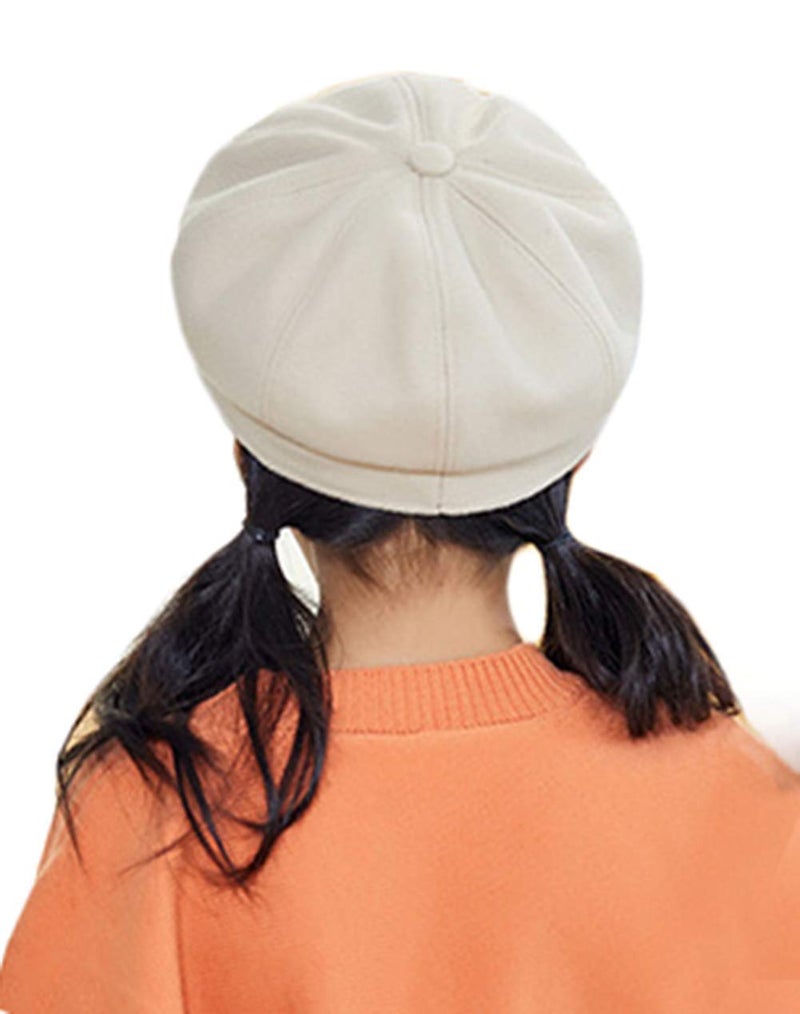 Newfancy Kids Boys Girls Winter 8 Panels Newsboy Caps Wool Flat Beret Cabbie Hat for Toddler Baby,2 to 7 Years - Image 3