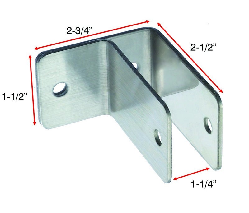 Harris Hardware 11849 One Ear Stamped Stainless Steel Wall Bracket 1-1/4-Inch Panel Thickness 2-1/2-Inch Bracket Height 2-3/4-Inch Base Length 1-1/2-Inch Base Width, - Image 2