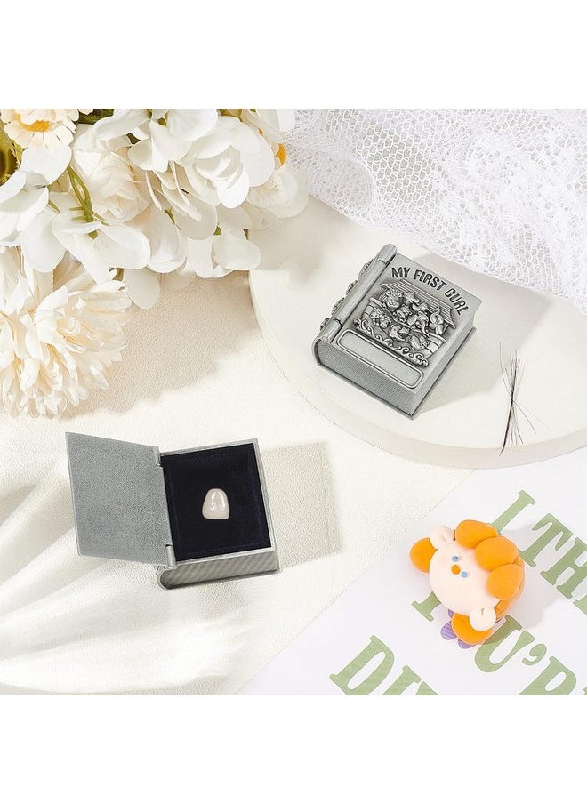 FINGERINSPIRE FINGERINSPIRE 2Pcs My First Curl and My First Tooth Keepsake Box Antique Silver Tooth Collection Organizer Holder My First Curl and Tooth Keepsake Box Set for Kids to Keep The Childhood Memory  - Image 4