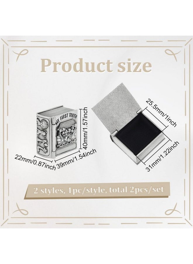 FINGERINSPIRE FINGERINSPIRE 2Pcs My First Curl and My First Tooth Keepsake Box Antique Silver Tooth Collection Organizer Holder My First Curl and Tooth Keepsake Box Set for Kids to Keep The Childhood Memory  - Image 2