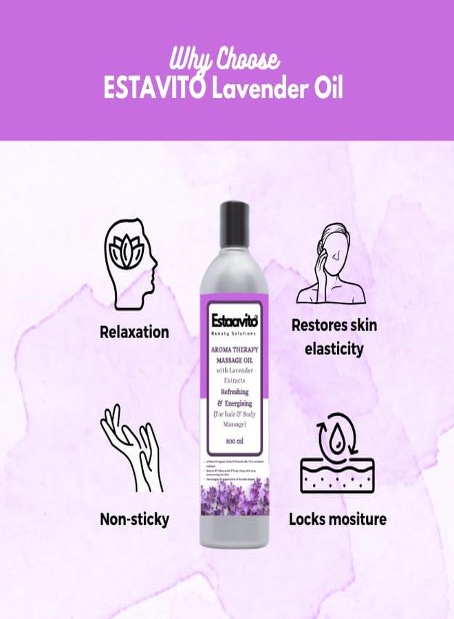 ESTAVITO ESTAAVITO LAVENDER Massage oil 500ml for Hair and body Massage - RELAXING & CALMING Massage Oil with Vitamin E and Lavender extracts - Image 3