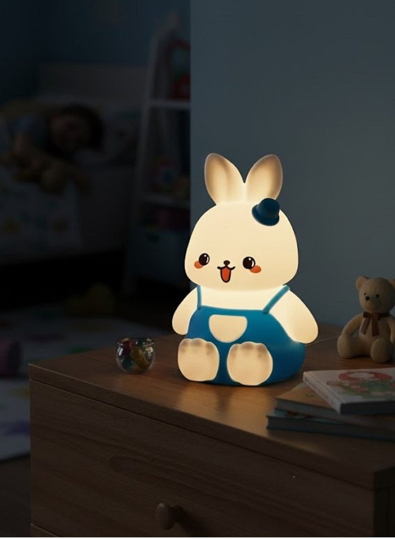zoba Cute Rabbit Night Light for Kids, Multi-Color LED Light, Soft Silicone, Rechargeable, Bedroom Decor - Image 2