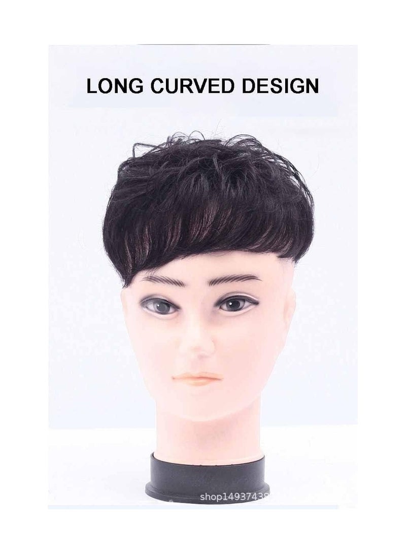 Estelle Knotless Toupee for Men, Short Hair Mechanism Wig, Full Real Hair Replacement Piece, Inch Wig Piece, Suitable for People with Hairline Falling Off, Natural (16 * 18 long curved design)  - Image 1