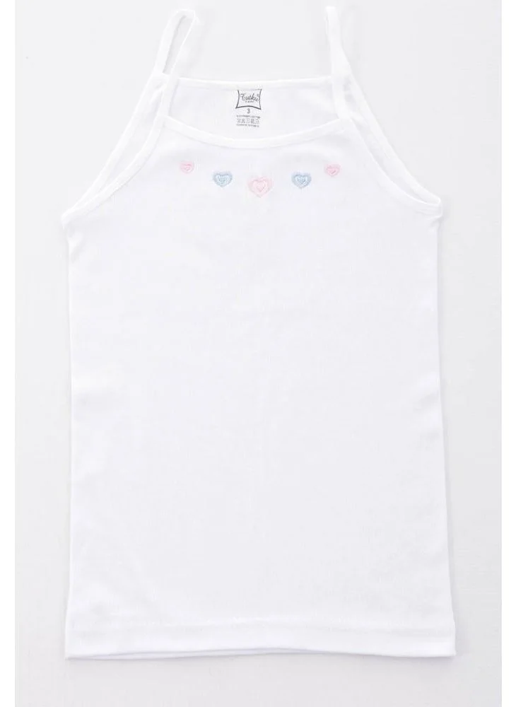 Tutku Passion 0165 Girl Rope Strap Embroidered Undershirt 3 Pieces