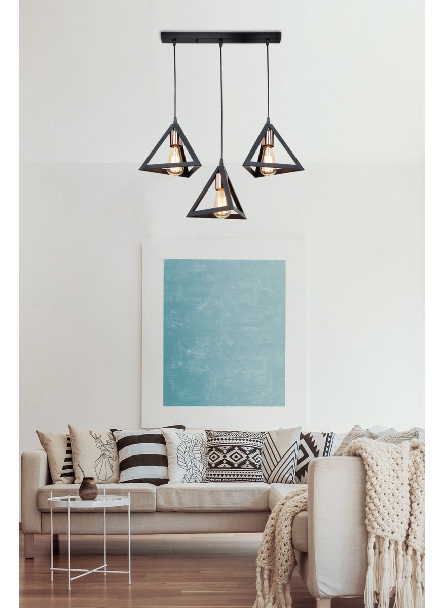 Ag Light Design - Black Pendant Chandelier Living Room Kitchen Hallway Bedroom Lamp - Image 1