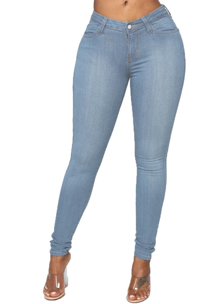 Loquat Fashion Women's High-rise, High-stretch Slim-fitting Pencil Holder Jeans  - Image 2