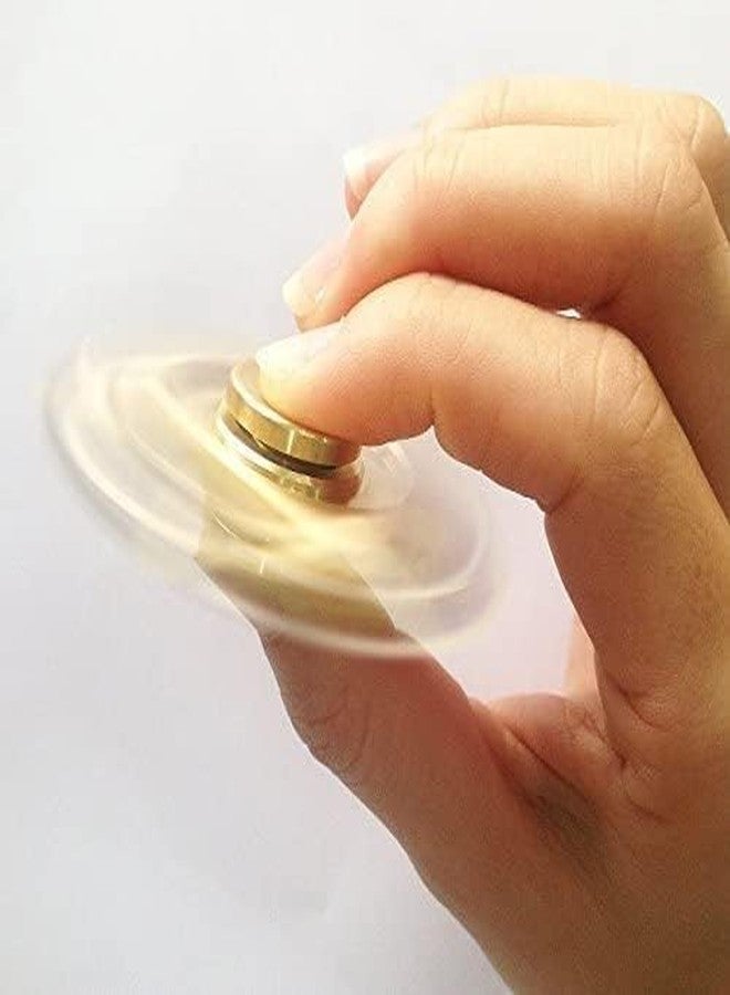 Premsons® Hand Spinner Desk Toy - High Speed Smooth Finger Spin Sensory Fidget Stress Relief Game Play for Kids & Adults - Birthday Party Gift - Combo - Rainbow Splash Triangular Head + Gold Dual - Image 3