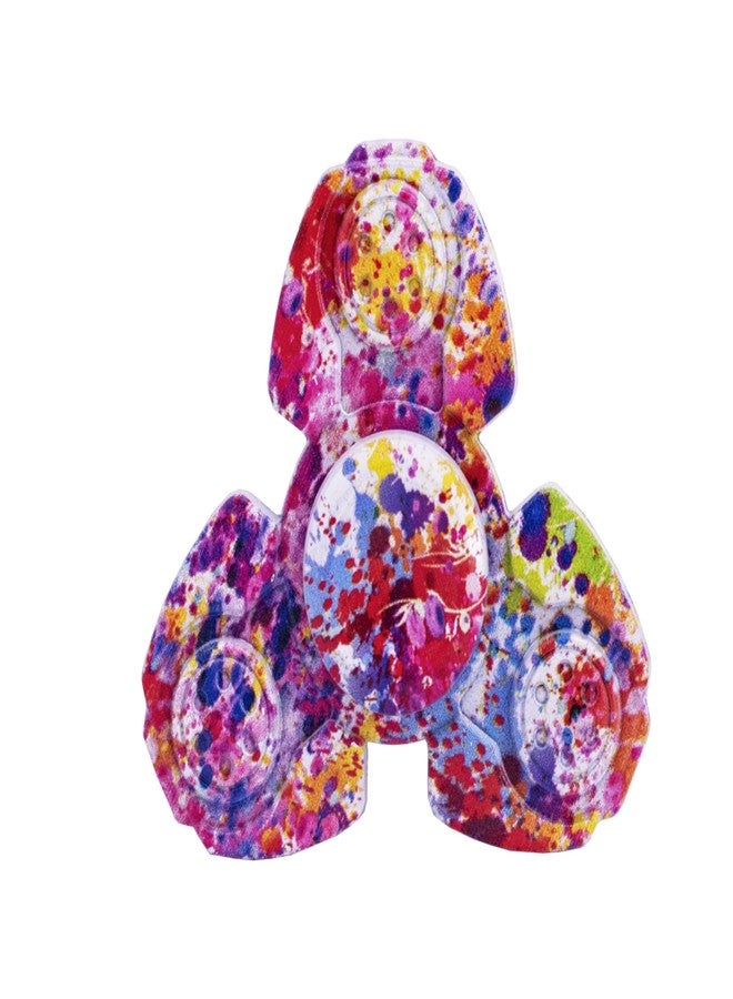 Premsons® Hand Spinner Desk Toy - High Speed Smooth Finger Spin Sensory Fidget Stress Relief Game Play for Kids & Adults - Birthday Party Gift - Combo - Rainbow Splash Triangular Head + Gold Dual - Image 2
