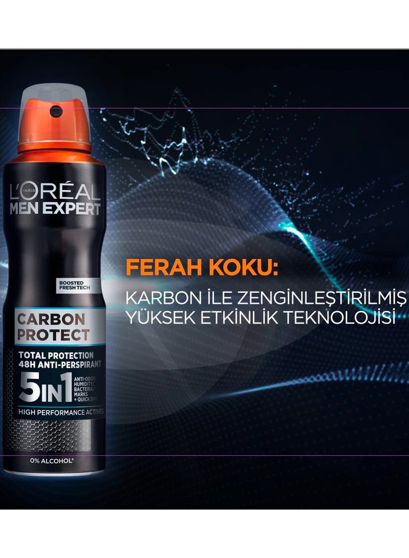 L'oreal Paris Men Expert Carbon Protect Anti Perspirant Deodorant Spray, 150 Ml - Image 4