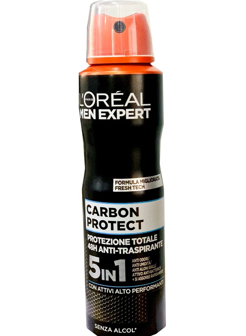 L'oreal Paris Men Expert Carbon Protect Anti Perspirant Deodorant Spray, 150 Ml - Image 1