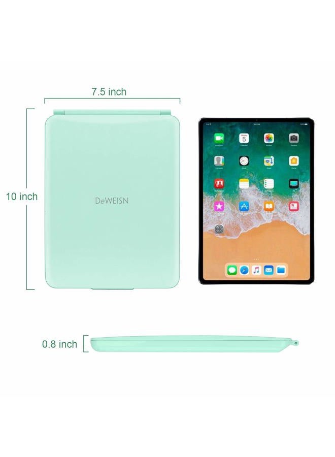 DeWEISN Folding Travel Mirror Lighted Makeup Mirror with 72 LEDs 3 Colors Light Modes, USB Rechargable, Portable, Ultra Thin, CompactVanity Mirror with Touch Screen Dimming for Cosmetic (Green) - Image 2