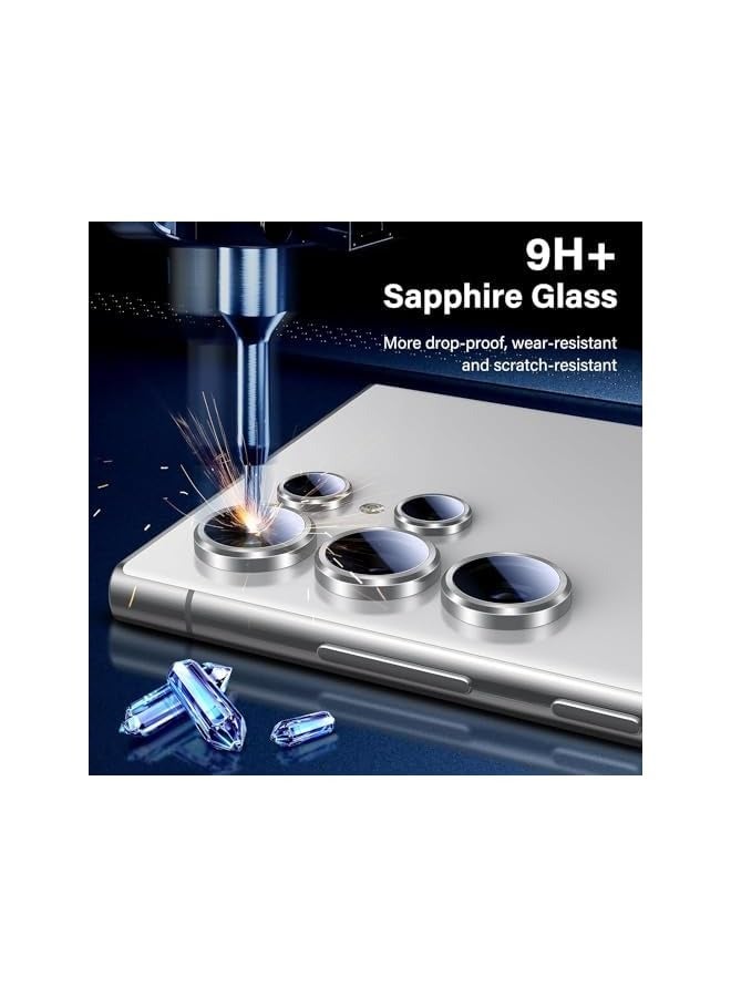 PROMASS Galaxy S24 Ultra Camera Lens Protector, [Not Easy to Break] [Strong Adsorption] Optical Grade Tempered Glass+Metal Individual Ring Scratch-Resistance Camera Screen Cover (Silver) - Image 3