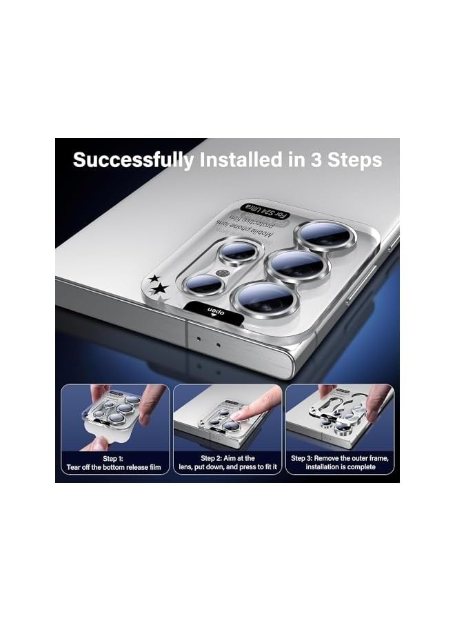 PROMASS Galaxy S24 Ultra Camera Lens Protector, [Not Easy to Break] [Strong Adsorption] Optical Grade Tempered Glass+Metal Individual Ring Scratch-Resistance Camera Screen Cover (Silver) - Image 5