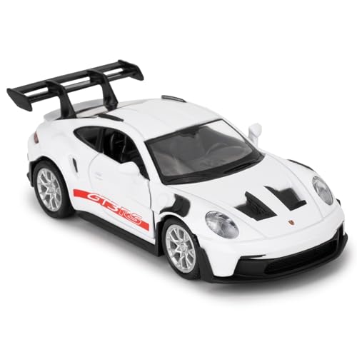 RMZ City 1:36 Scale Porsche 911 GT3 RS Car Model, Diecast Pull Back Model Toy Car, Doors Open, Collection Kids Toy for Aged 3 and up, Gift White - Image 1