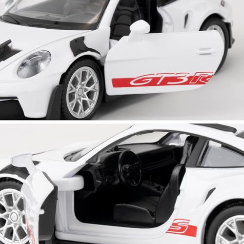 RMZ City 1:36 Scale Porsche 911 GT3 RS Car Model, Diecast Pull Back Model Toy Car, Doors Open, Collection Kids Toy for Aged 3 and up, Gift White - Image 4