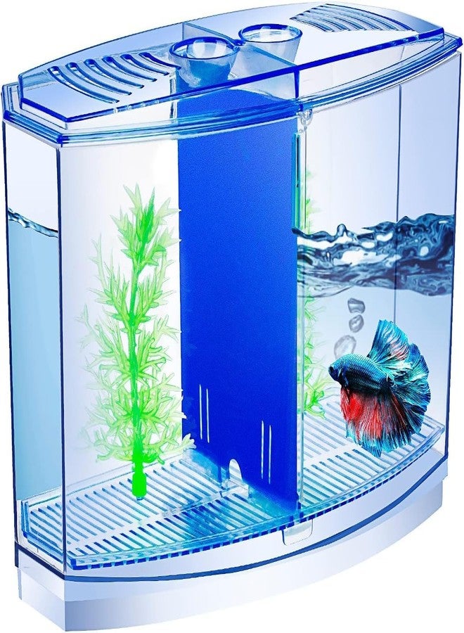 TRADESK Anky Betta Fish Tank with 2 compartments | Fighter Fish Tank with partition | Suitable only for Small Fishes - Image 1