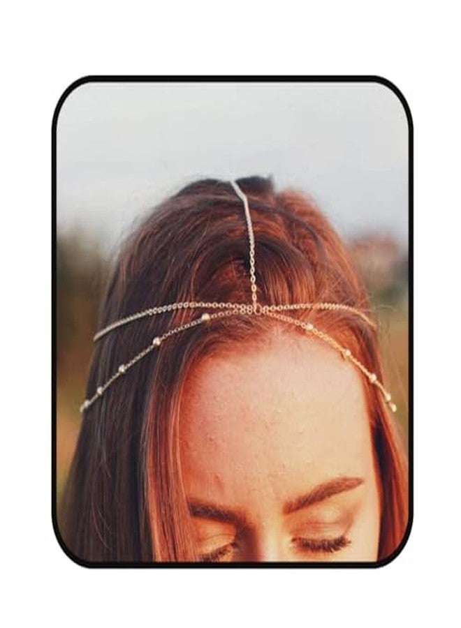 Cerun 1 Pcs PremiumBoho Head Chain Beaded Headbands Chain Layered Headpieces Festival Hair Accessories for Women - Image 1