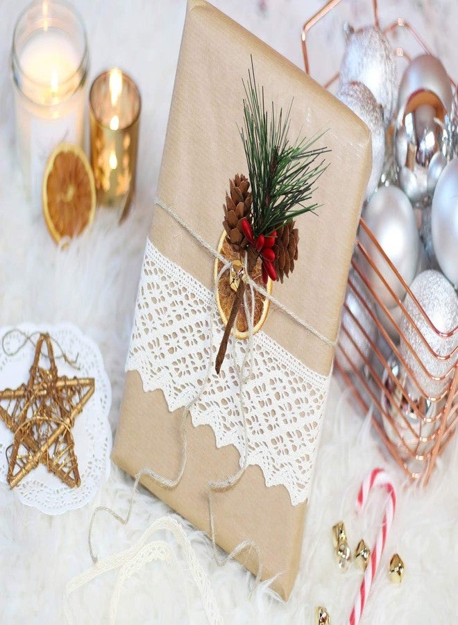 Geefuun 24Pieces Christmas Artificial Pine Needle/Pick Decorations 1 Pack Jute Twine Rope - Xmas Party Gift Wrapping Decor Wreaths Arrangement Tree Ornaments Wedding Supplies - Image 4