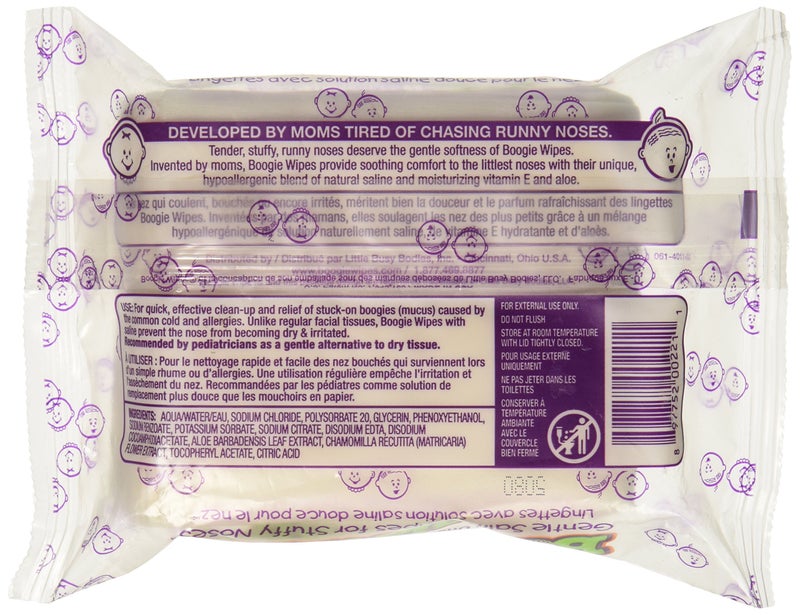 BOOGIE WIPES Unscented Gentle Saline Wipes, 30 ct - Image 2