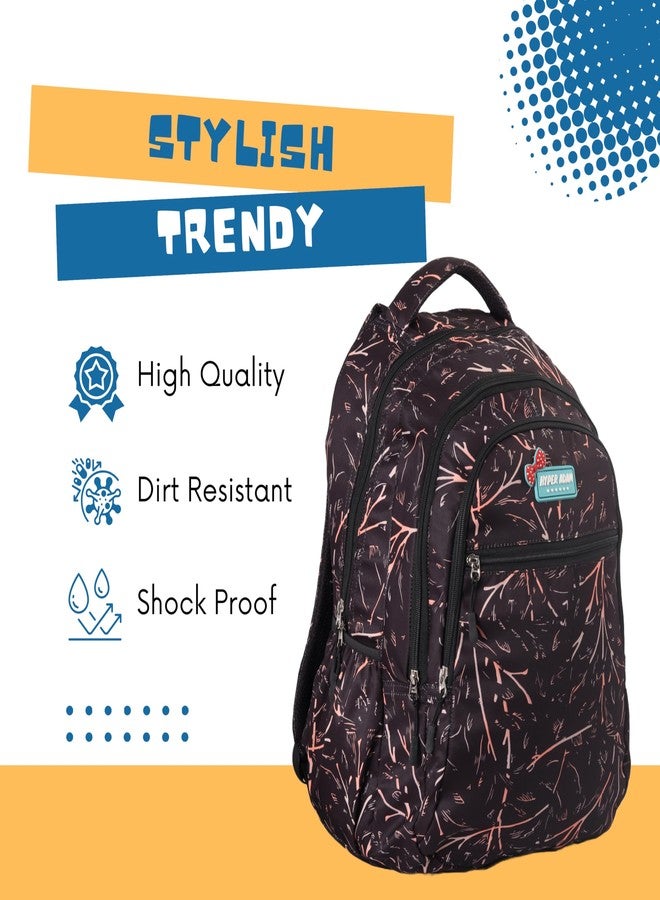 Hyper Adam 35 Ltr Waterproof School Bag for Boys and Girls Genuine Backpack Dark Brown Multiuse Travelling School College Backpack - Image 4