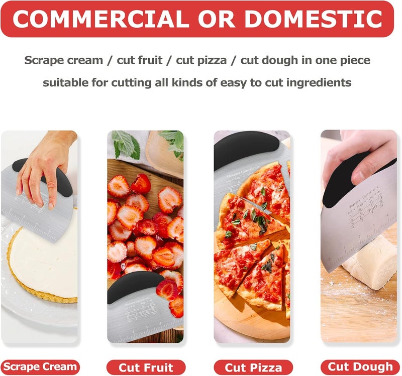 Choicy Pastry Cutter Dough Scraper Dough Cutter Scraper Tool Kitchen Pastry Blender,Stainless Steel Pastry Cutters Heavy Duty Dough Cutter for Kitchen Baking Tools,Comfortable and Dishwasher Safe (Black) - Image 3