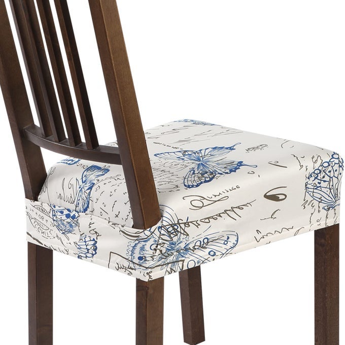 STRETCH DINING CHAIR SEAT COVERS SET OF 4 SOFT REMOVABLE WASHABLE SEAT COVERS FOR DINING CHAIRS DINING ROOM SEAT COVER PROTECTOR REARCOVERED BUTTERFLY