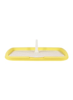 NNC PETS Dog training tray with Column, Removable grid potty, Mass-free, and Washable dog pee pad holder, 48cm Sturdy pet toilet for small to medium dogs, and Ideal for Indoor/Outdoor, (Yellow)  - Image 1