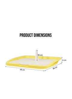 NNC PETS Dog training tray with Column, Removable grid potty, Mass-free, and Washable dog pee pad holder, 48cm Sturdy pet toilet for small to medium dogs, and Ideal for Indoor/Outdoor, (Yellow)  - Image 2