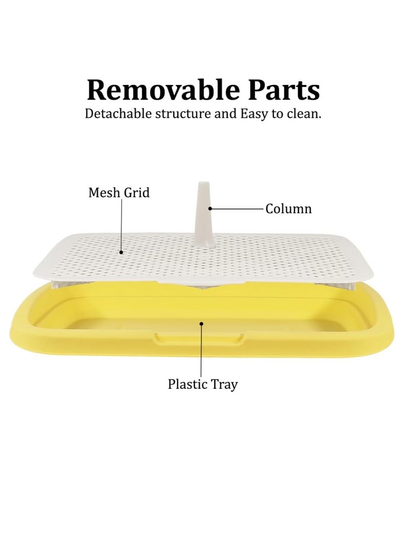 أن ان سي بيتس صينية تدريب الكلاب مع عمود ، وقعادة الشبكة القابلة للإزالة ، وحامل وسادة الكلاب الخالي من الكتلة ، وحمام أليف متين 48 سم للكلاب الصغيرة إلى المتوسطة ، ومثالية للداخلية/الخارجية ، (أصفر) - Image 3