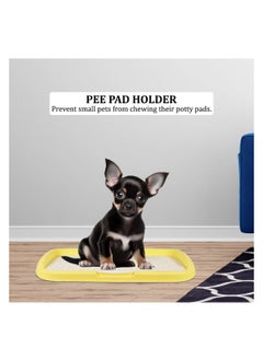 NNC PETS Dog training tray with Column, Removable grid potty, Mass-free, and Washable dog pee pad holder, 48cm Sturdy pet toilet for small to medium dogs, and Ideal for Indoor/Outdoor, (Yellow)  - Image 5