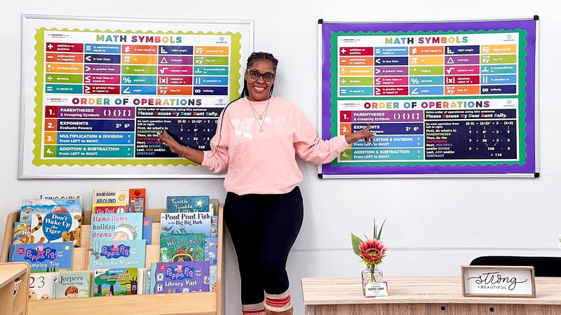 Sproutbrite Math Posters PEMDAS Poster Classroom Decor Neutral Boho/Bright - Math Banner for Classroom Decorations Middle School - High School Classroom Decor and High School Math (Bright Multicolor) - Image 5