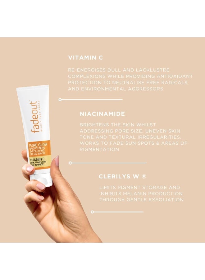 FADE OUT Pure Glow Brightening Exfoliating Facial Wash with Vitamin C, Pink Pomelo and Niacinamide  - Image 4