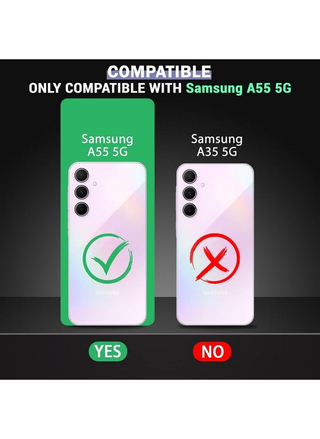 ذا جيفت كارت غطاء خلفي ناعم من TheGiftKart لهاتف Samsung Galaxy A55 5G | أفضل حماية للكاميرا | سدادات غبار مدمجة ومقبض مضاد للانزلاق | غطاء خلفي رفيع للغاية وشفاف لهاتف Samsung A55 5G (سيليكون، شفاف)  - Image 2