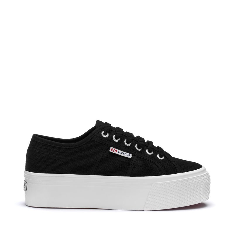 Superga Unisex 2790 Platform, Black/F White, 7.5 Medium - Image 2