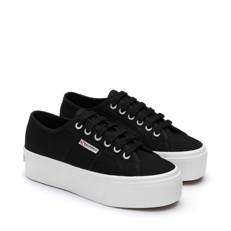 Superga Unisex 2790 Platform, Black/F White, 7.5 Medium - Image 3