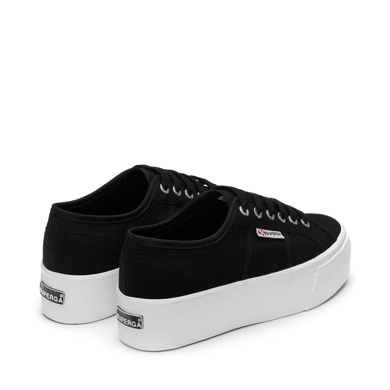 Superga Unisex 2790 Platform, Black/F White, 7.5 Medium - Image 4
