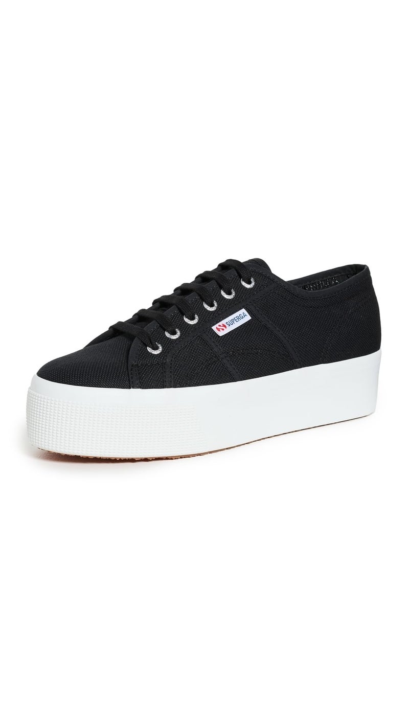 Superga Unisex 2790 Platform, Black/F White, 7.5 Medium - Image 1