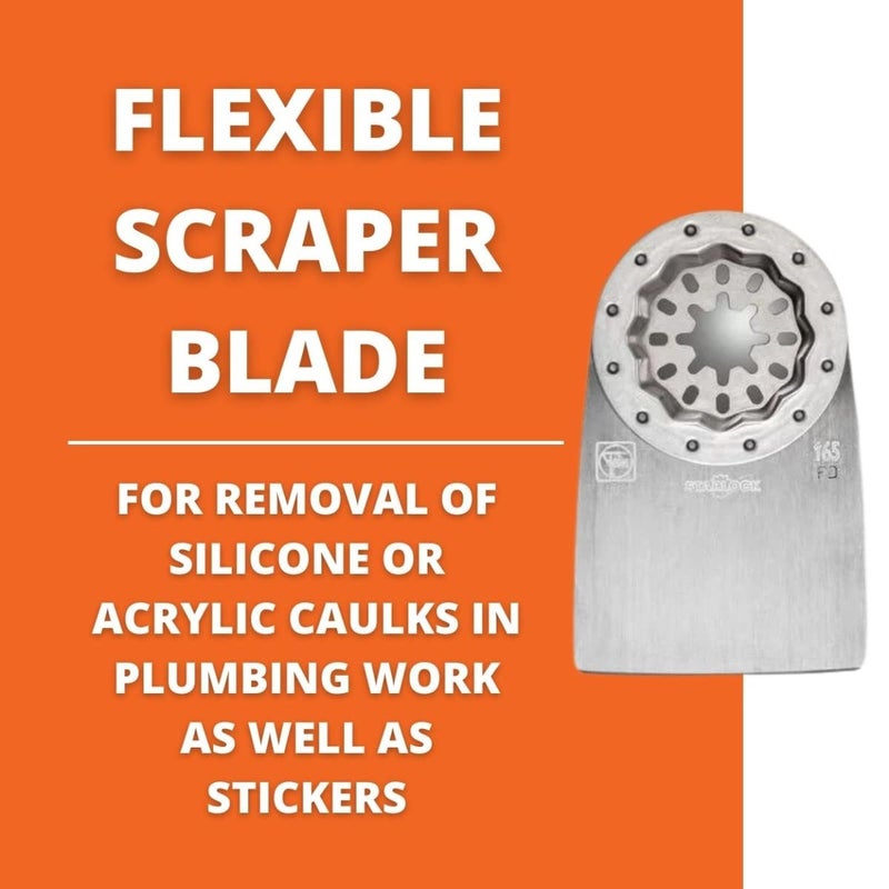 Fein Flexible Scraper Blade for MultiMaster Tools - Efficient Removal of Silicone, Acrylic Caulks and Stickers, Short Version, Starlock Mount - 63903165210 - Image 3