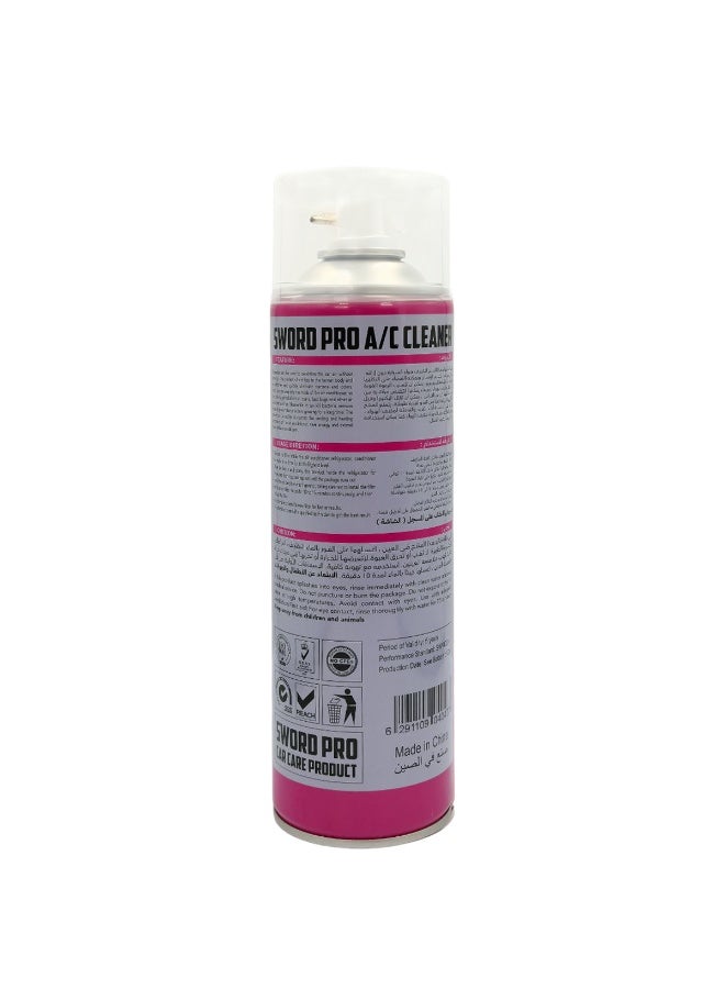 Sword Pro A/C Cleaner Spray 500ml | Deep Foam Air Conditioner Cleaning | Removes Bacteria, Mold, Odor | Easy Application for Car AC Vent and Evaporator - Image 2