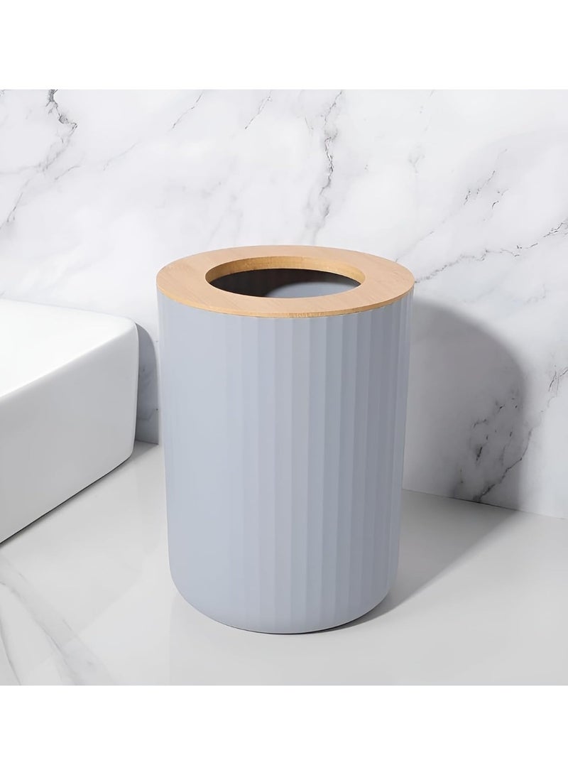 Bathroom Accessories Set, 6 Pieces, Toilet Brush, Soap Dispenser, Toothbrush Holder, Cup, Soap Dish, Trash Can (Gray R) UAE - Image 2