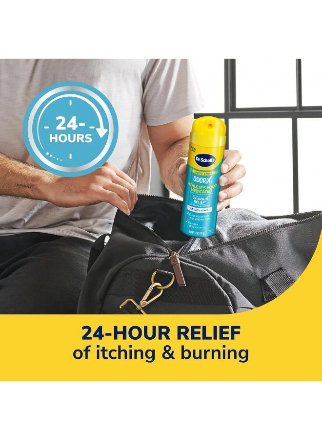 دكتور شولز بخاخ "دكتور شولز" (Dr. Scholl's) العلاجي "أودور-إكس" (ODOR-X) للقدم الرياضية، 5.3 أونصة | بخاخ مضاد للفطريات يحتوي على مادة "تولنافتات" (Tolnaftate) | تخفيف الحكة والشعور بالحرقان | شعور بالانتعاش والراحة | القضاء على روائح القدمين - Image 4