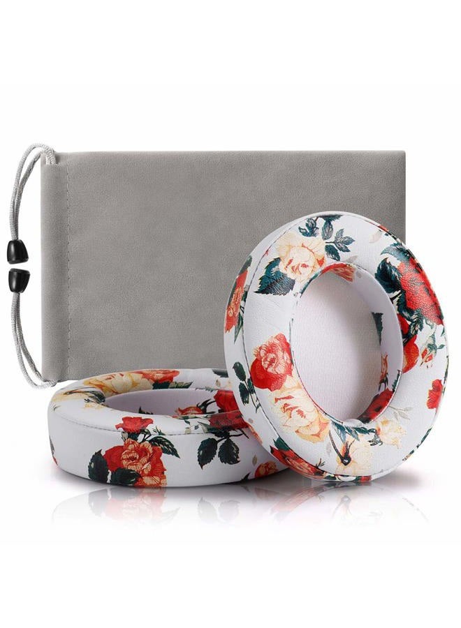 cipher.v Replacement Ear Cushion Pads Cover Compatible with Beats Studio 2.0 and Studio 3.0 Over Ear Headphones 1 Pair(Floral White) - Image 1