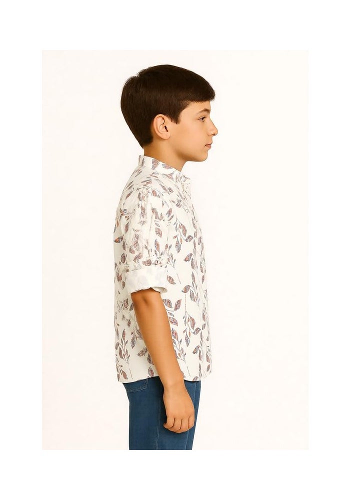 CAVIO Boys Regular Fit Printed Full Sleeves Short Kurta Shirt - Image 3