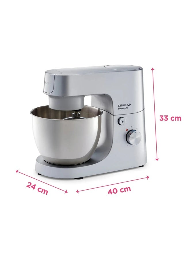 Kenwood HomeBake 5L Stand Mixer with 1.5L Glass Blender & Mincer, 1000W Motor, 6 Speeds + Pulse, Stainless Steel Bowl, Splash Guard, Dough Hook, Whisk & Beater, Silver | KHH01.220SI 5 L 1000 W KHH01.220SI silver - Image 2