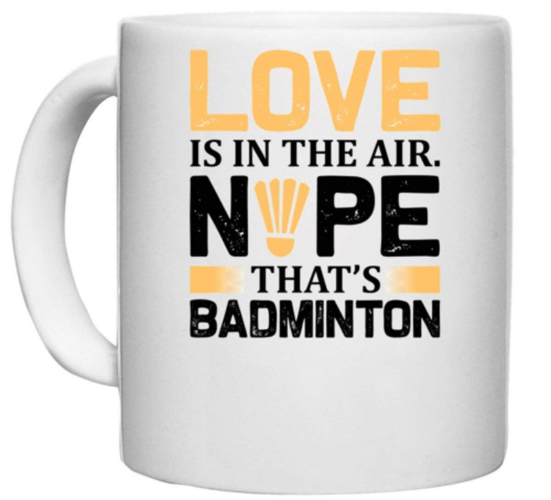 UDNAG White Ceramic Coffee/Tea Mug 'Badminton | Love Copy' Perfect for Gifting [330ml] - Image 2