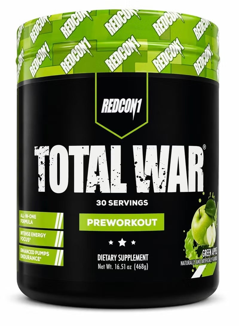 Redcon1 Total War - Pre Workout, 30 Servings (Green Apple) - Image 1