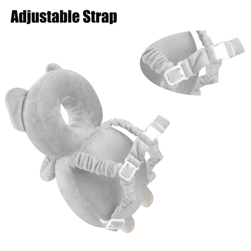 PandaEar Baby Head Protection Backpack, Toddler Walking Head Protector, Adjustable Head Protector Pad Safety Cushion (Grey) - Image 3