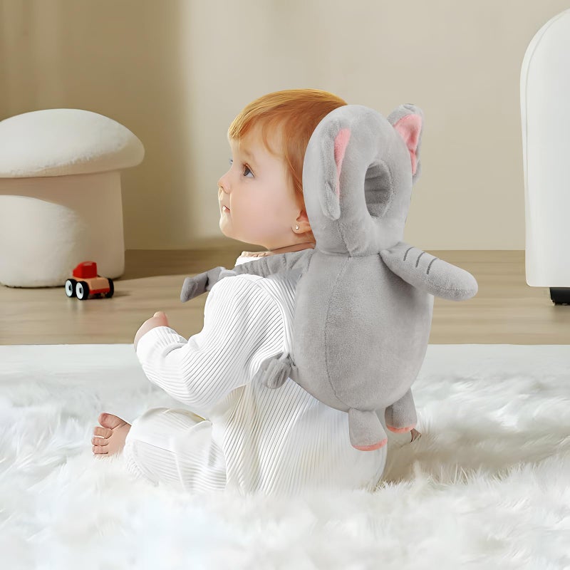 PandaEar Baby Head Protection Backpack, Toddler Walking Head Protector, Adjustable Head Protector Pad Safety Cushion (Grey) - Image 5